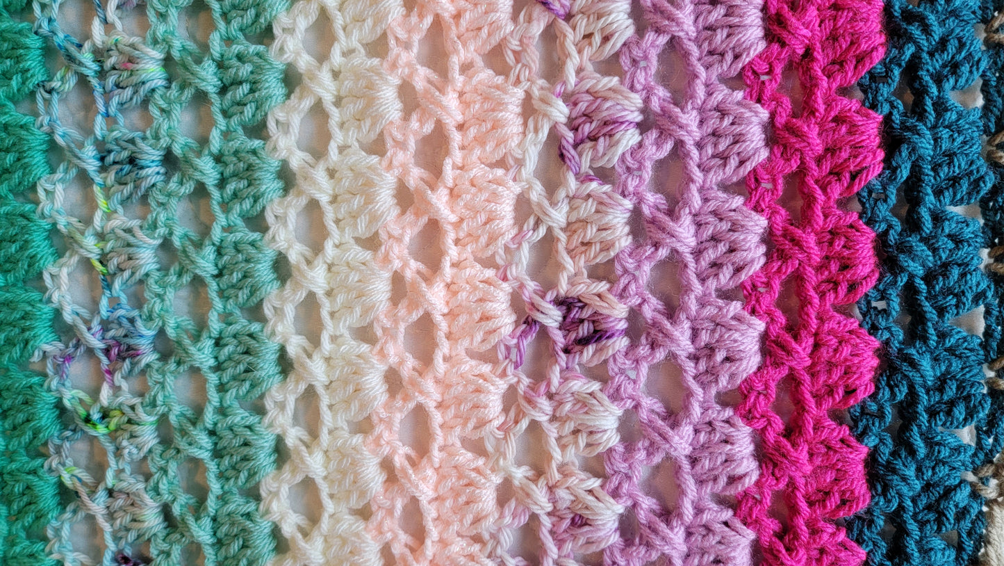 Little Sweetheart Afghan - Handmade Afghans, Crocheted Afghans, Crocheted Blankets, Crochet Afghans, Crochet Blankets,Throws,Colorful,Pretty