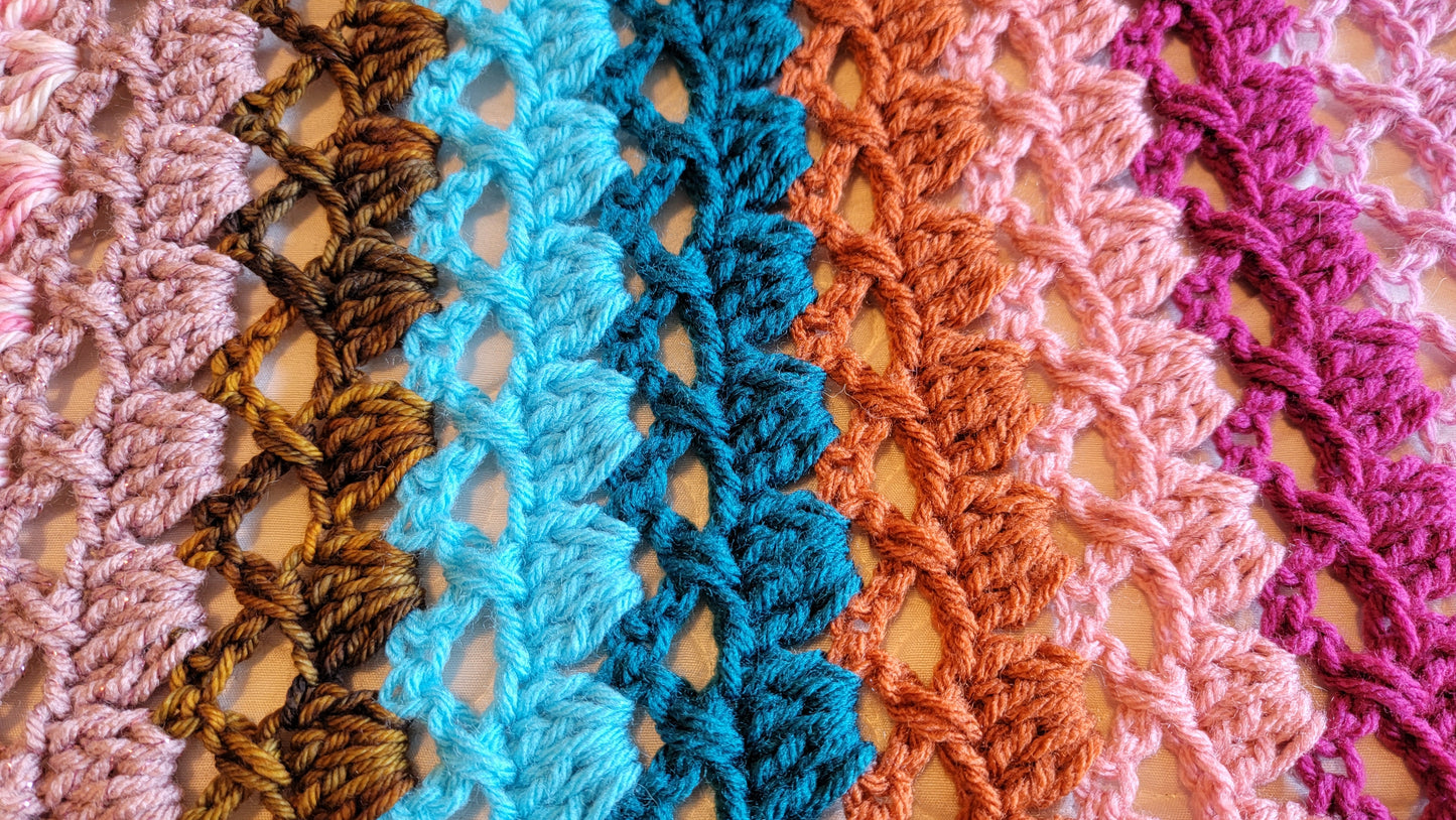 Little Sweetheart Afghan - Handmade Afghans, Crocheted Afghans, Crocheted Blankets, Crochet Afghans, Crochet Blankets,Throws,Colorful,Pretty