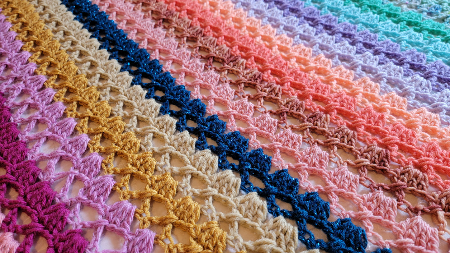 Little Sweetheart Afghan - Handmade Afghans, Crocheted Afghans, Crocheted Blankets, Crochet Afghans, Crochet Blankets,Throws,Colorful,Pretty