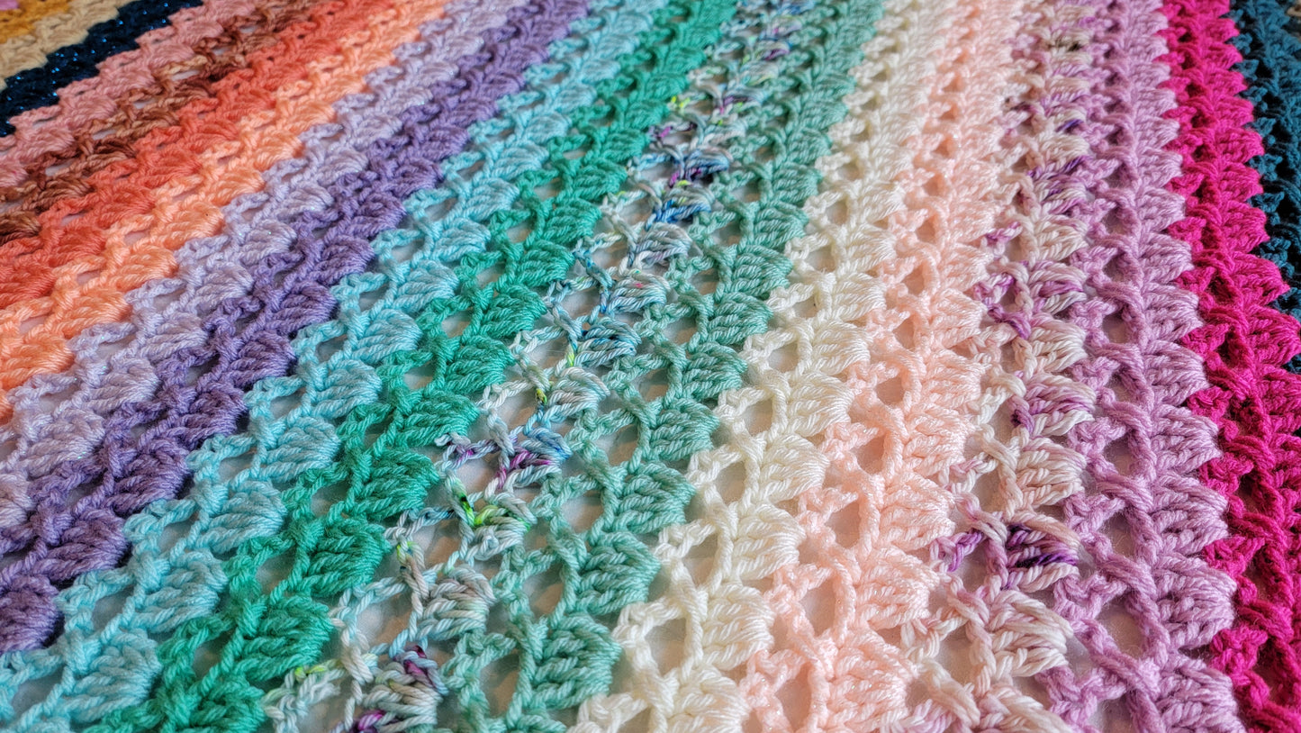 Little Sweetheart Afghan - Handmade Afghans, Crocheted Afghans, Crocheted Blankets, Crochet Afghans, Crochet Blankets,Throws,Colorful,Pretty