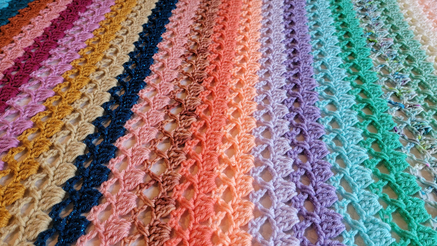 Little Sweetheart Afghan - Handmade Afghans, Crocheted Afghans, Crocheted Blankets, Crochet Afghans, Crochet Blankets,Throws,Colorful,Pretty