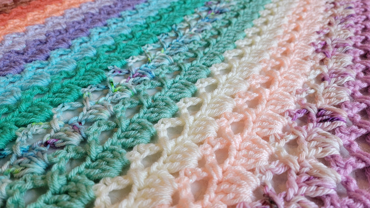 Little Sweetheart Afghan - Handmade Afghans, Crocheted Afghans, Crocheted Blankets, Crochet Afghans, Crochet Blankets,Throws,Colorful,Pretty