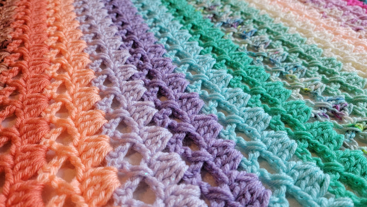 Little Sweetheart Afghan - Handmade Afghans, Crocheted Afghans, Crocheted Blankets, Crochet Afghans, Crochet Blankets,Throws,Colorful,Pretty