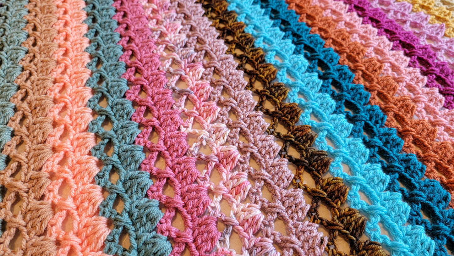 Little Sweetheart Afghan - Handmade Afghans, Crocheted Afghans, Crocheted Blankets, Crochet Afghans, Crochet Blankets,Throws,Colorful,Pretty