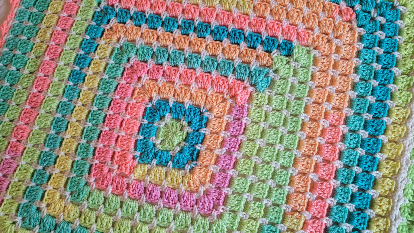 Cosmic Spirit Afghan - Handmade Afghans, Crocheted Afghans, Crocheted Blankets, Crochet Afghans, Crochet Blankets, Throws, Squares, Colorful
