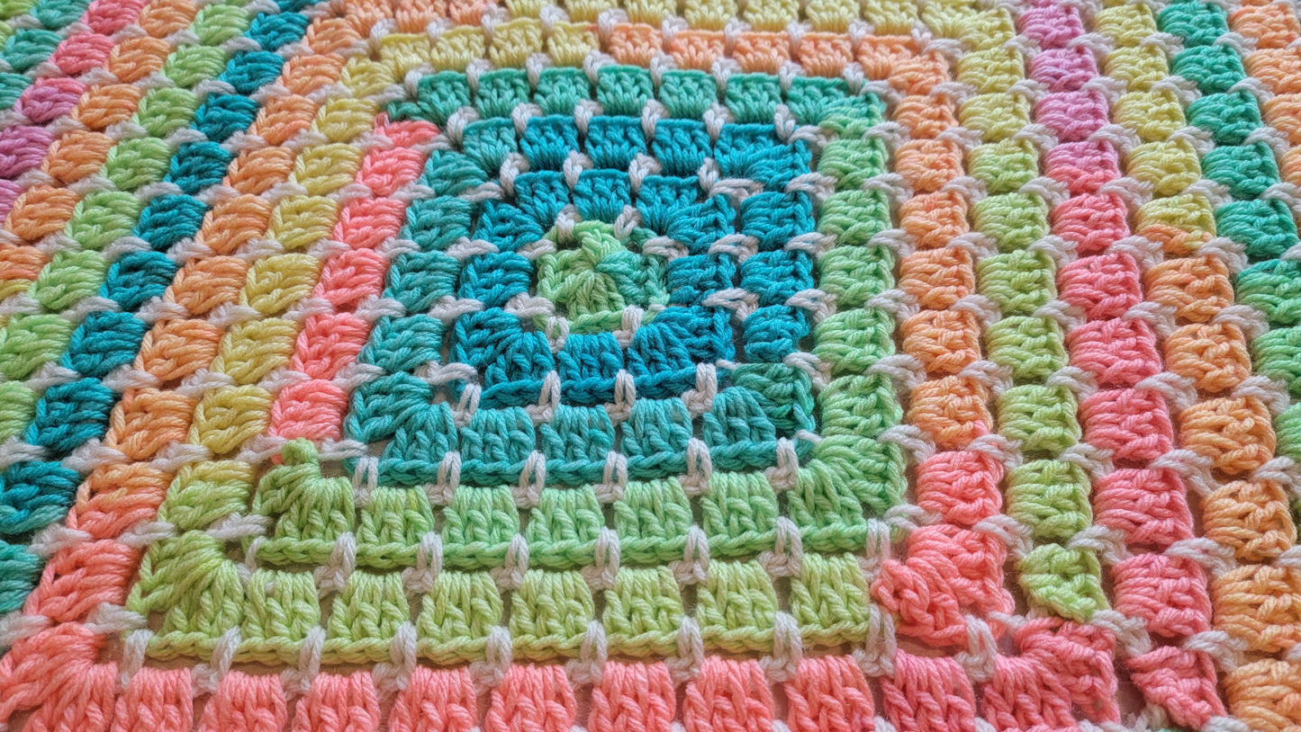 Cosmic Spirit Afghan - Handmade Afghans, Crocheted Afghans, Crocheted Blankets, Crochet Afghans, Crochet Blankets, Throws, Squares, Colorful