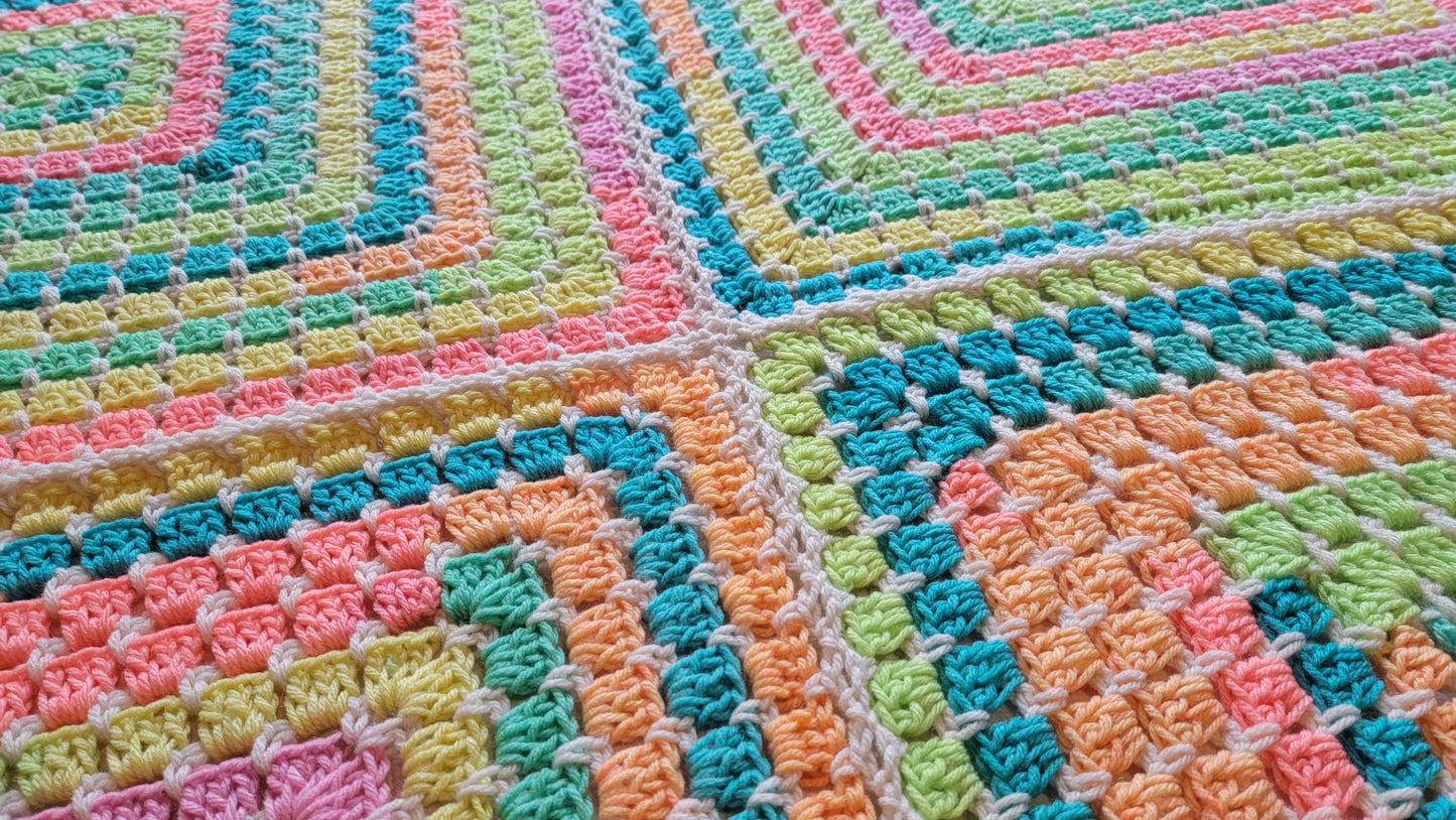 Cosmic Spirit Afghan - Handmade Afghans, Crocheted Afghans, Crocheted Blankets, Crochet Afghans, Crochet Blankets, Throws, Squares, Colorful