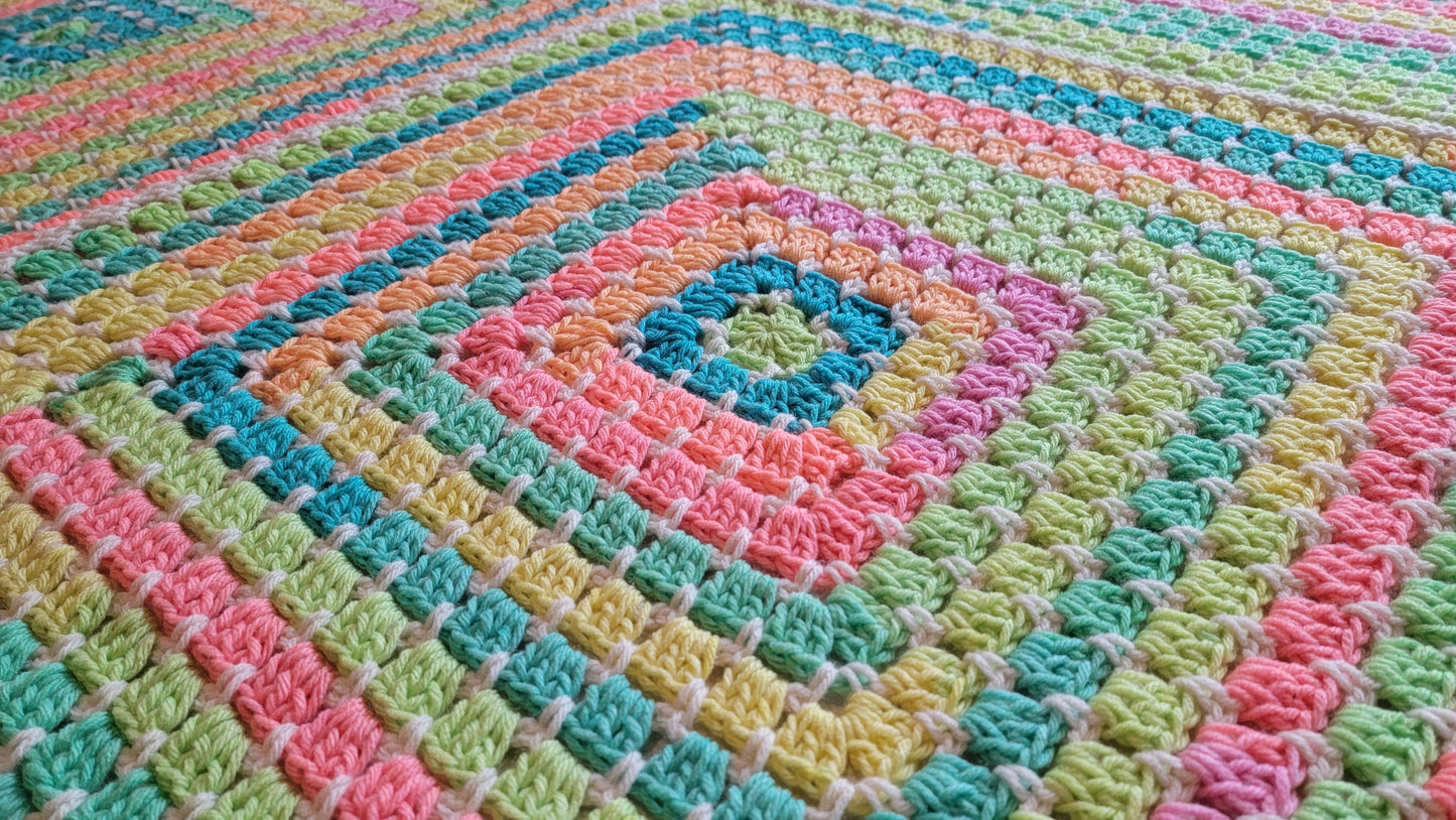 Cosmic Spirit Afghan - Handmade Afghans, Crocheted Afghans, Crocheted Blankets, Crochet Afghans, Crochet Blankets, Throws, Squares, Colorful