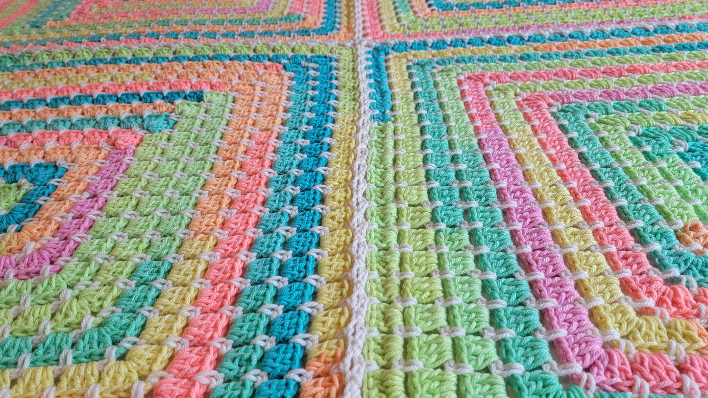 Cosmic Spirit Afghan - Handmade Afghans, Crocheted Afghans, Crocheted Blankets, Crochet Afghans, Crochet Blankets, Throws, Squares, Colorful
