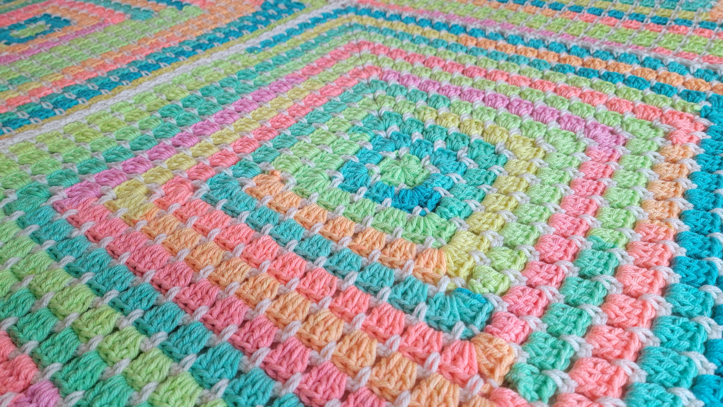 Cosmic Spirit Afghan - Handmade Afghans, Crocheted Afghans, Crocheted Blankets, Crochet Afghans, Crochet Blankets, Throws, Squares, Colorful