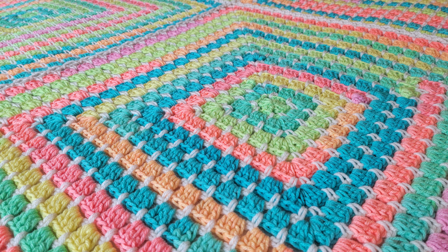 Cosmic Spirit Afghan - Handmade Afghans, Crocheted Afghans, Crocheted Blankets, Crochet Afghans, Crochet Blankets, Throws, Squares, Colorful