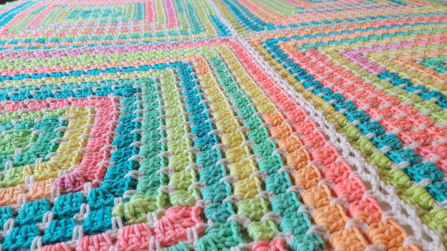 Cosmic Spirit Afghan - Handmade Afghans, Crocheted Afghans, Crocheted Blankets, Crochet Afghans, Crochet Blankets, Throws, Squares, Colorful