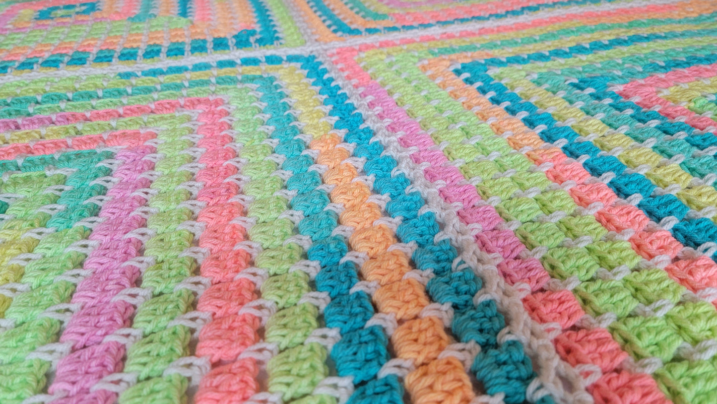 Cosmic Spirit Afghan - Handmade Afghans, Crocheted Afghans, Crocheted Blankets, Crochet Afghans, Crochet Blankets, Throws, Squares, Colorful