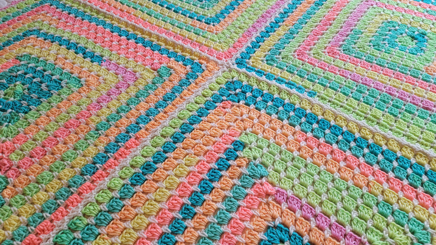 Cosmic Spirit Afghan - Handmade Afghans, Crocheted Afghans, Crocheted Blankets, Crochet Afghans, Crochet Blankets, Throws, Squares, Colorful