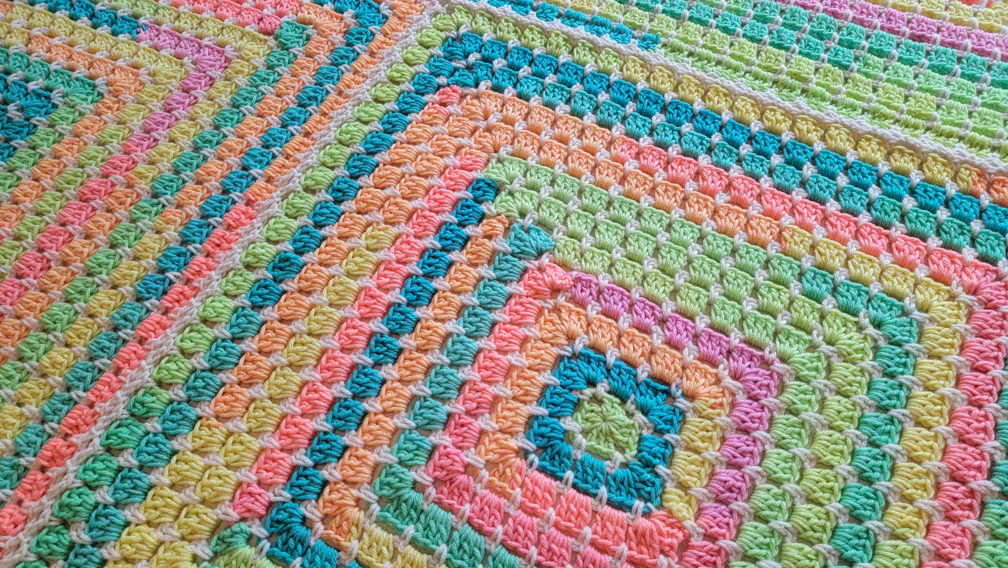 Cosmic Spirit Afghan - Handmade Afghans, Crocheted Afghans, Crocheted Blankets, Crochet Afghans, Crochet Blankets, Throws, Squares, Colorful