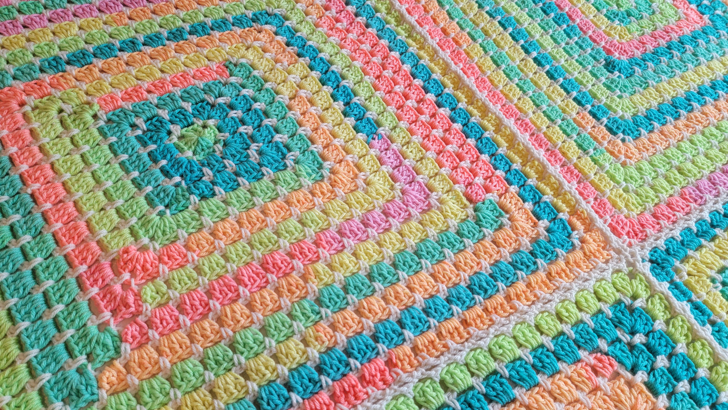 Cosmic Spirit Afghan - Handmade Afghans, Crocheted Afghans, Crocheted Blankets, Crochet Afghans, Crochet Blankets, Throws, Squares, Colorful