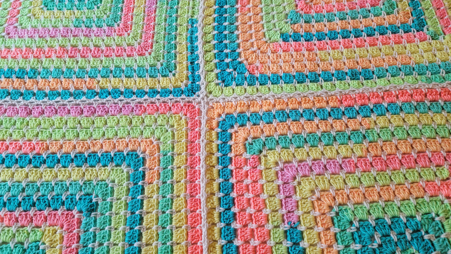 Cosmic Spirit Afghan - Handmade Afghans, Crocheted Afghans, Crocheted Blankets, Crochet Afghans, Crochet Blankets, Throws, Squares, Colorful