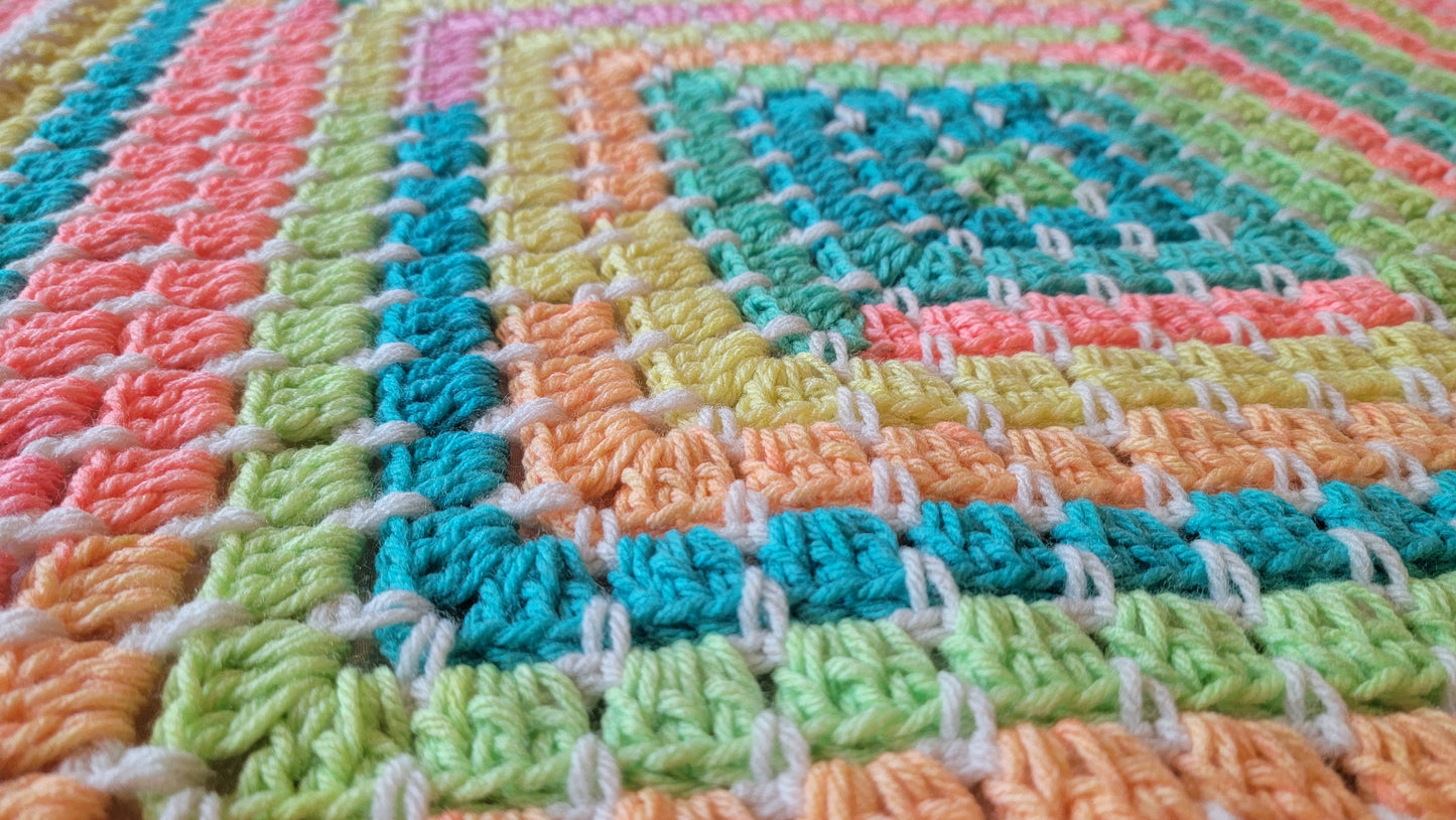 Cosmic Spirit Afghan - Handmade Afghans, Crocheted Afghans, Crocheted Blankets, Crochet Afghans, Crochet Blankets, Throws, Squares, Colorful
