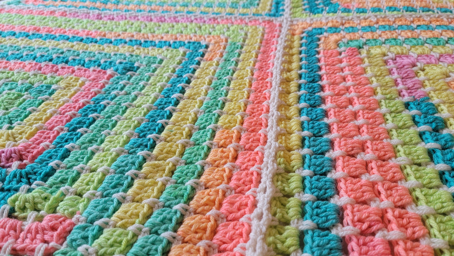 Cosmic Spirit Afghan - Handmade Afghans, Crocheted Afghans, Crocheted Blankets, Crochet Afghans, Crochet Blankets, Throws, Squares, Colorful