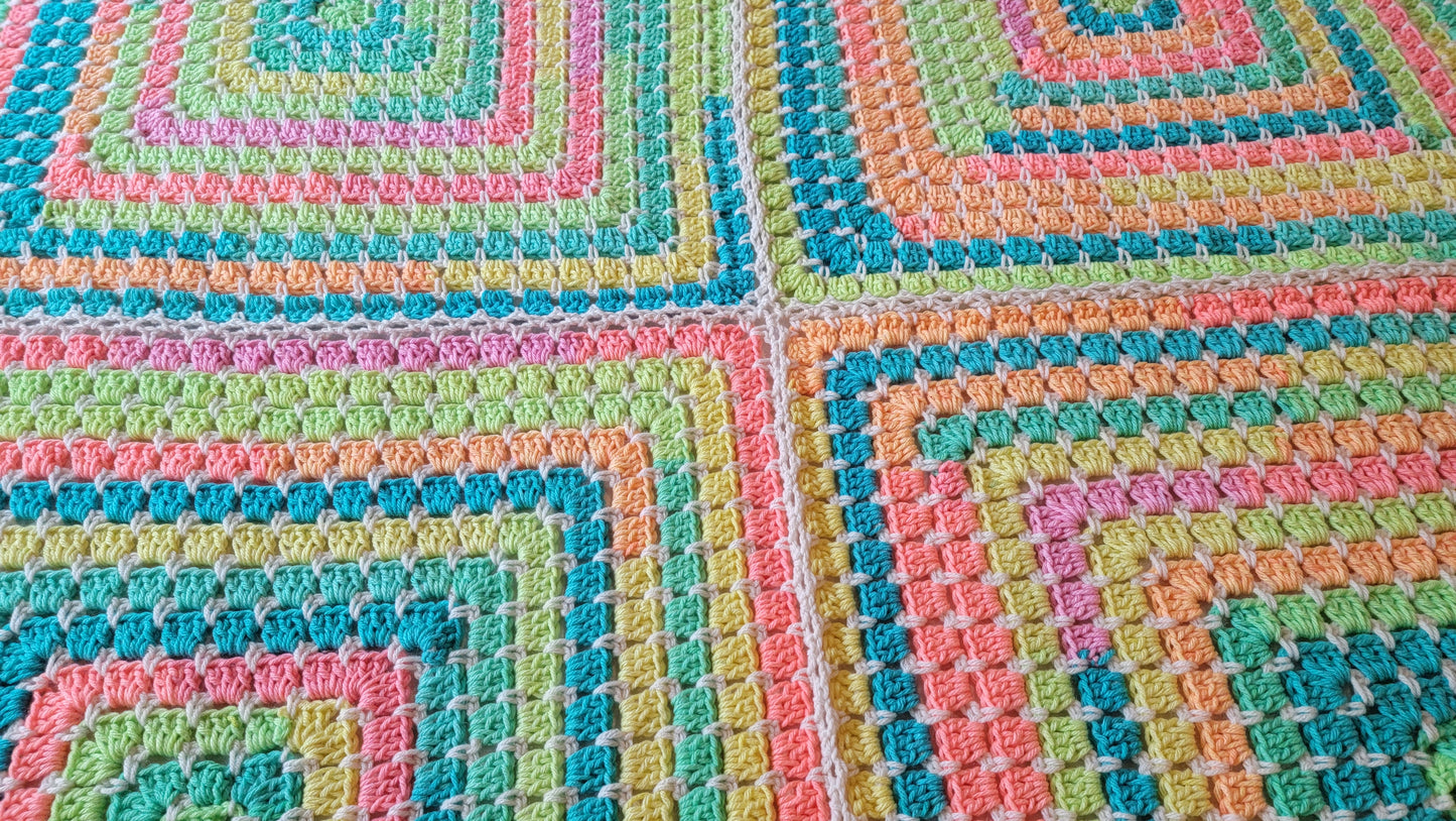Cosmic Spirit Afghan - Handmade Afghans, Crocheted Afghans, Crocheted Blankets, Crochet Afghans, Crochet Blankets, Throws, Squares, Colorful