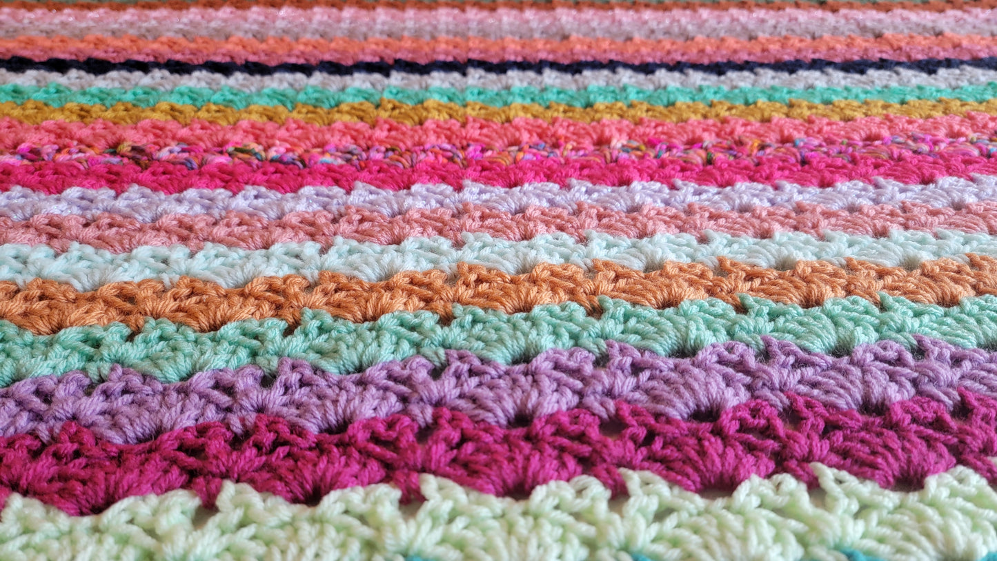 Shifting Glimmer Crochet Afghan - Handmade Afghans, Crocheted Afghans,Crocheted Blankets,Crochet Afghans,Crochet Blankets,Throws,Pretty,Cute