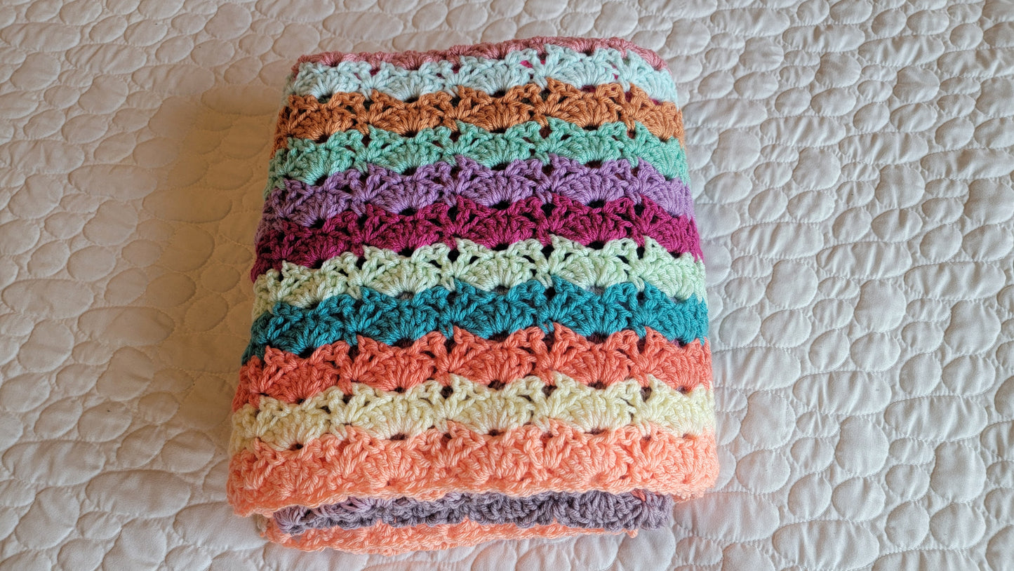Shifting Glimmer Crochet Afghan - Handmade Afghans, Crocheted Afghans,Crocheted Blankets,Crochet Afghans,Crochet Blankets,Throws,Pretty,Cute