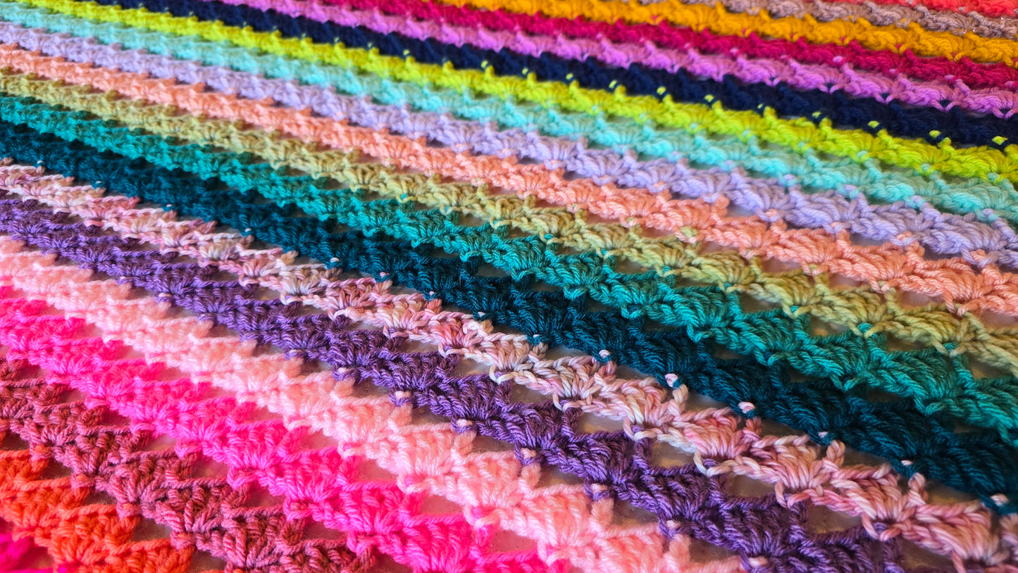 Divine Realm Crochet Afghan - Handmade Afghans, Crocheted Afghans, Crocheted Blankets,Crochet Afghans,Crochet Blankets,Throws,Colorful,Cute