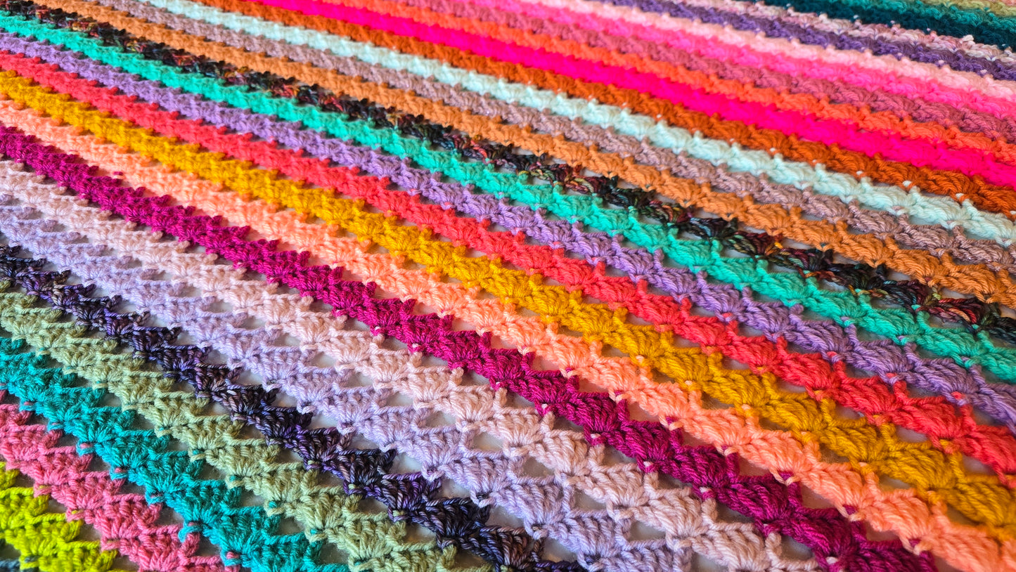Divine Realm Crochet Afghan - Handmade Afghans, Crocheted Afghans, Crocheted Blankets,Crochet Afghans,Crochet Blankets,Throws,Colorful,Cute