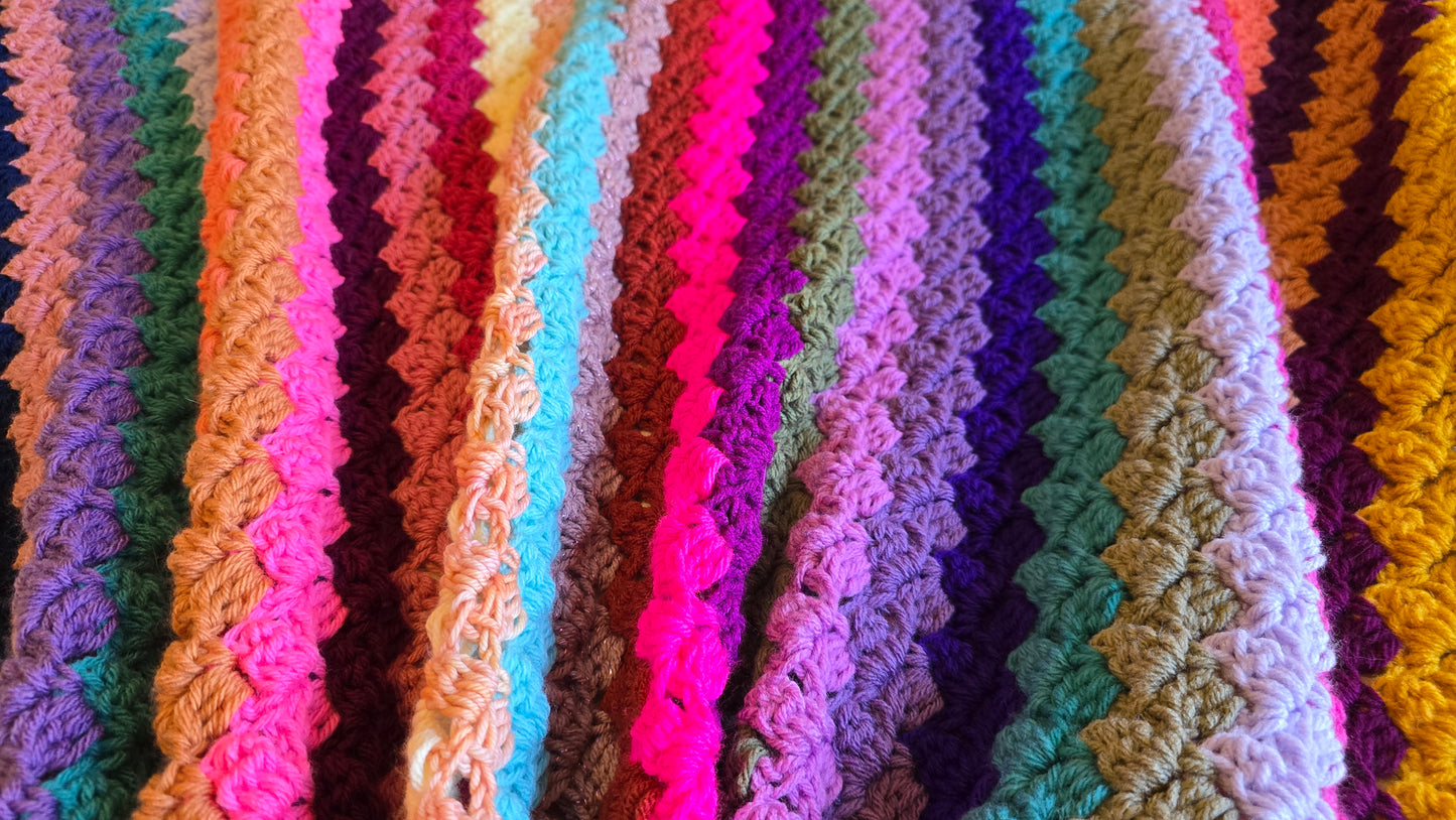 Velvet Haze Crochet Afghan -Handmade Afghans,Crocheted Afghans,Crocheted Blankets,Crochet Afghans,Crochet Blankets,Throws,Squares,Colorful