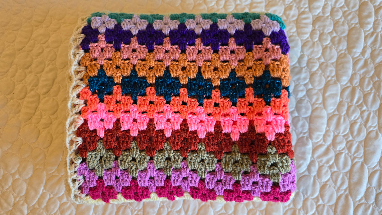 Diamond Stripe Granny Crochet Blanket - Handmade Afghans,Crocheted Afghans,Crocheted Blankets,Crochet Afghans,Crochet Blankets,Cute