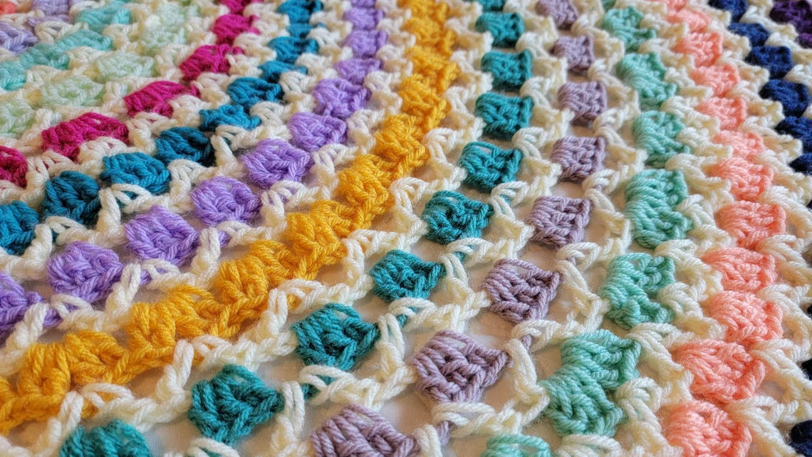 Rose Pearl Afghan - Handmade Afghans, Crocheted Afghans, Crocheted Blankets, Crochet Afghans, Crochet Blankets, Throws, Round, Color, Pretty