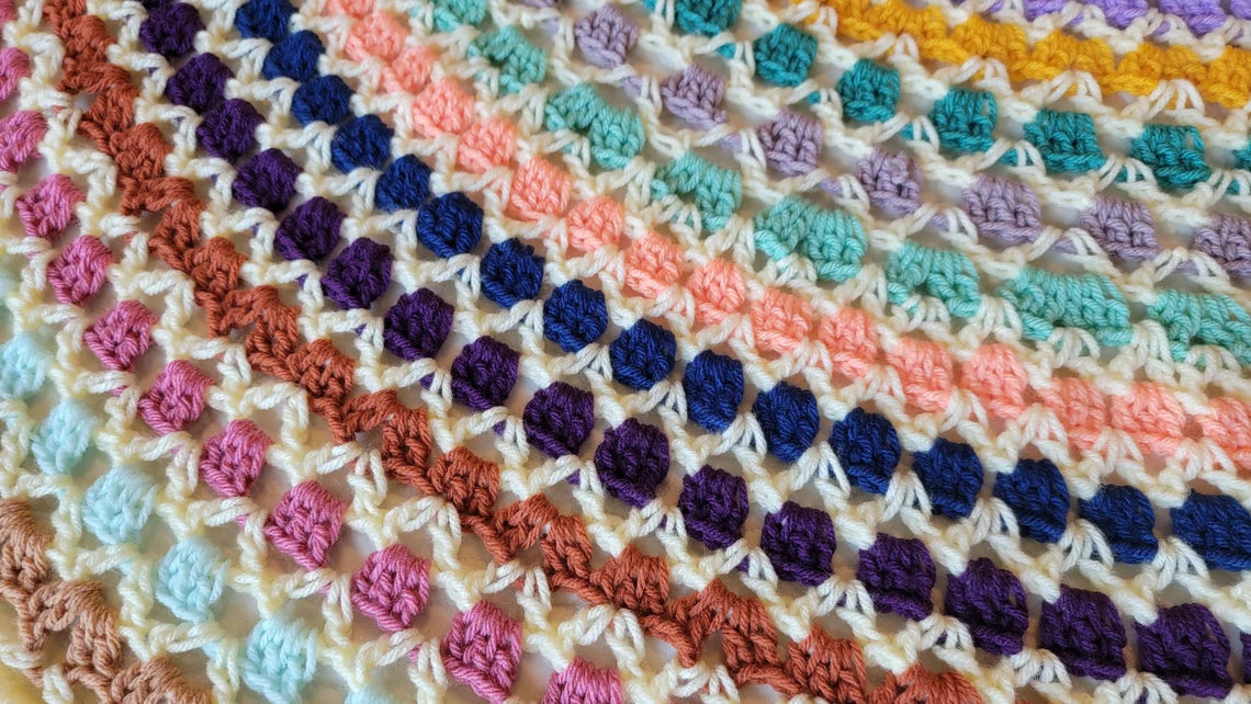 Rose Pearl Afghan - Handmade Afghans, Crocheted Afghans, Crocheted Blankets, Crochet Afghans, Crochet Blankets, Throws, Round, Color, Pretty
