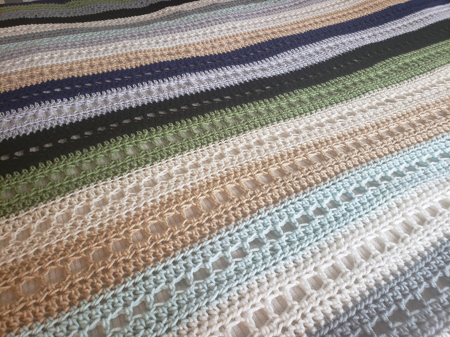 Crochet Pattern: Blocks & Stripes Afghan