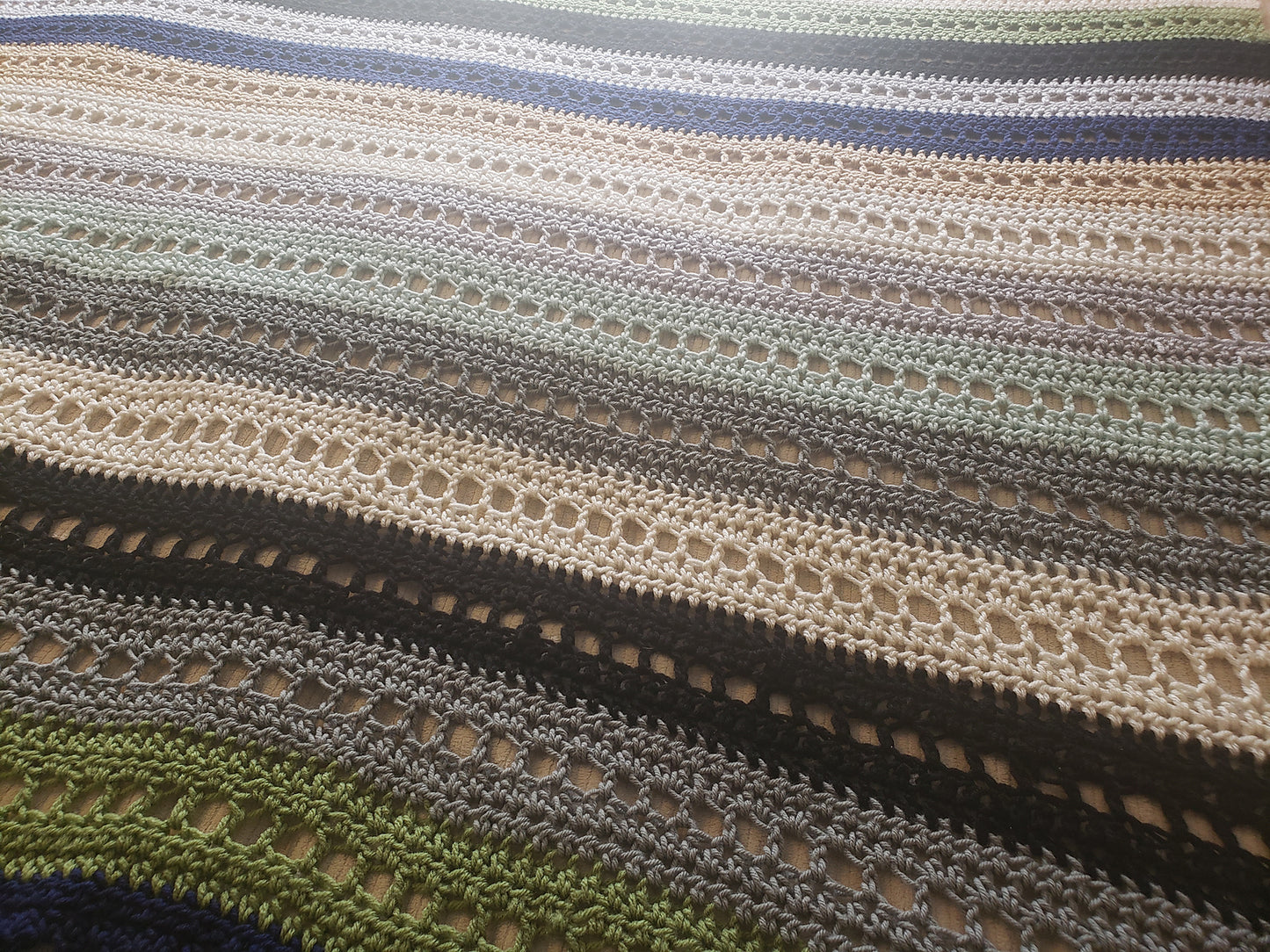 Crochet Pattern: Blocks & Stripes Afghan