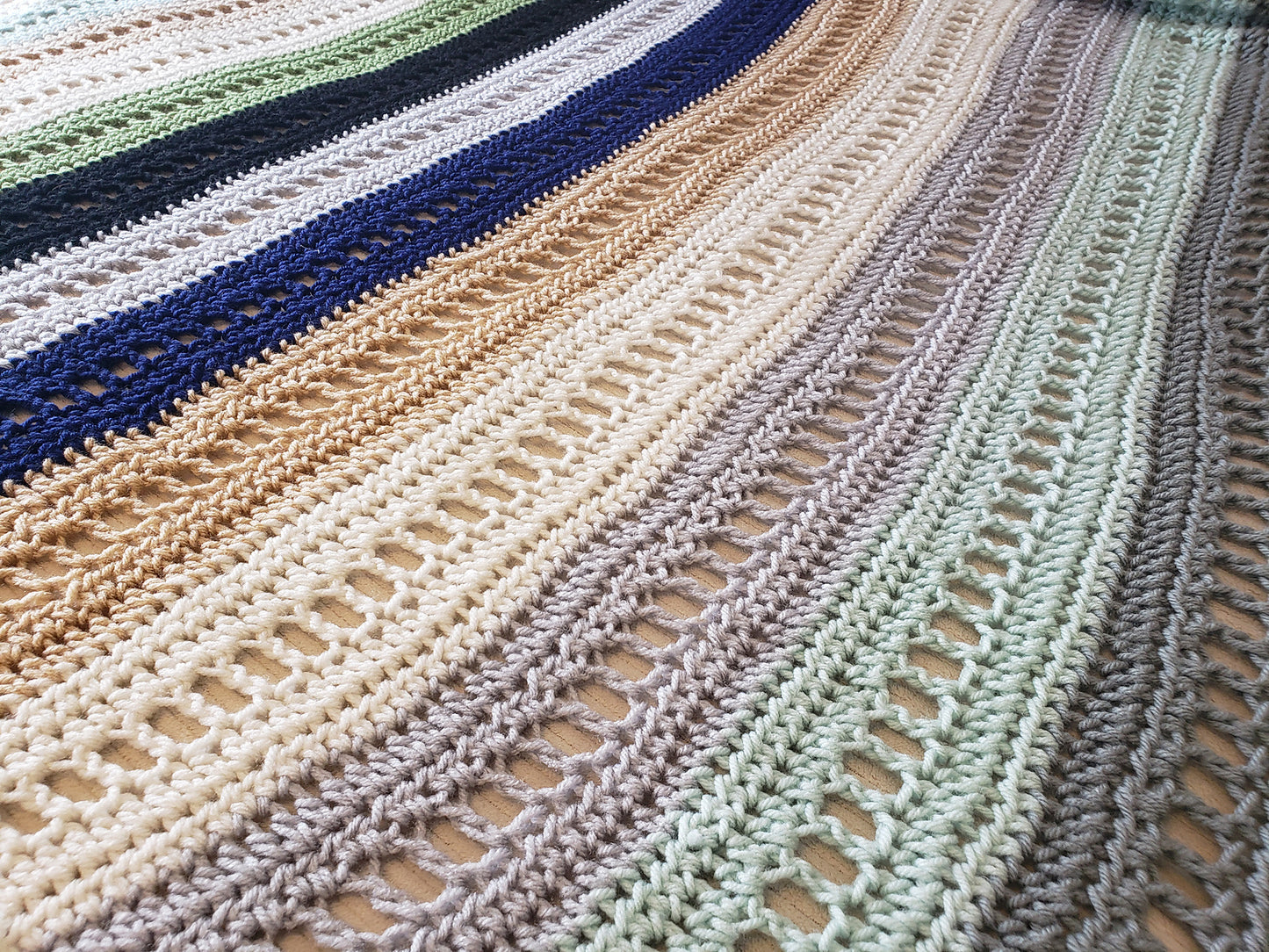 Crochet Pattern: Blocks & Stripes Afghan