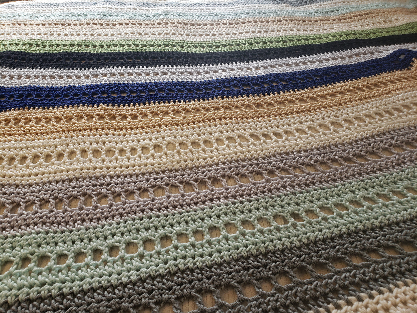 Crochet Pattern: Blocks & Stripes Afghan
