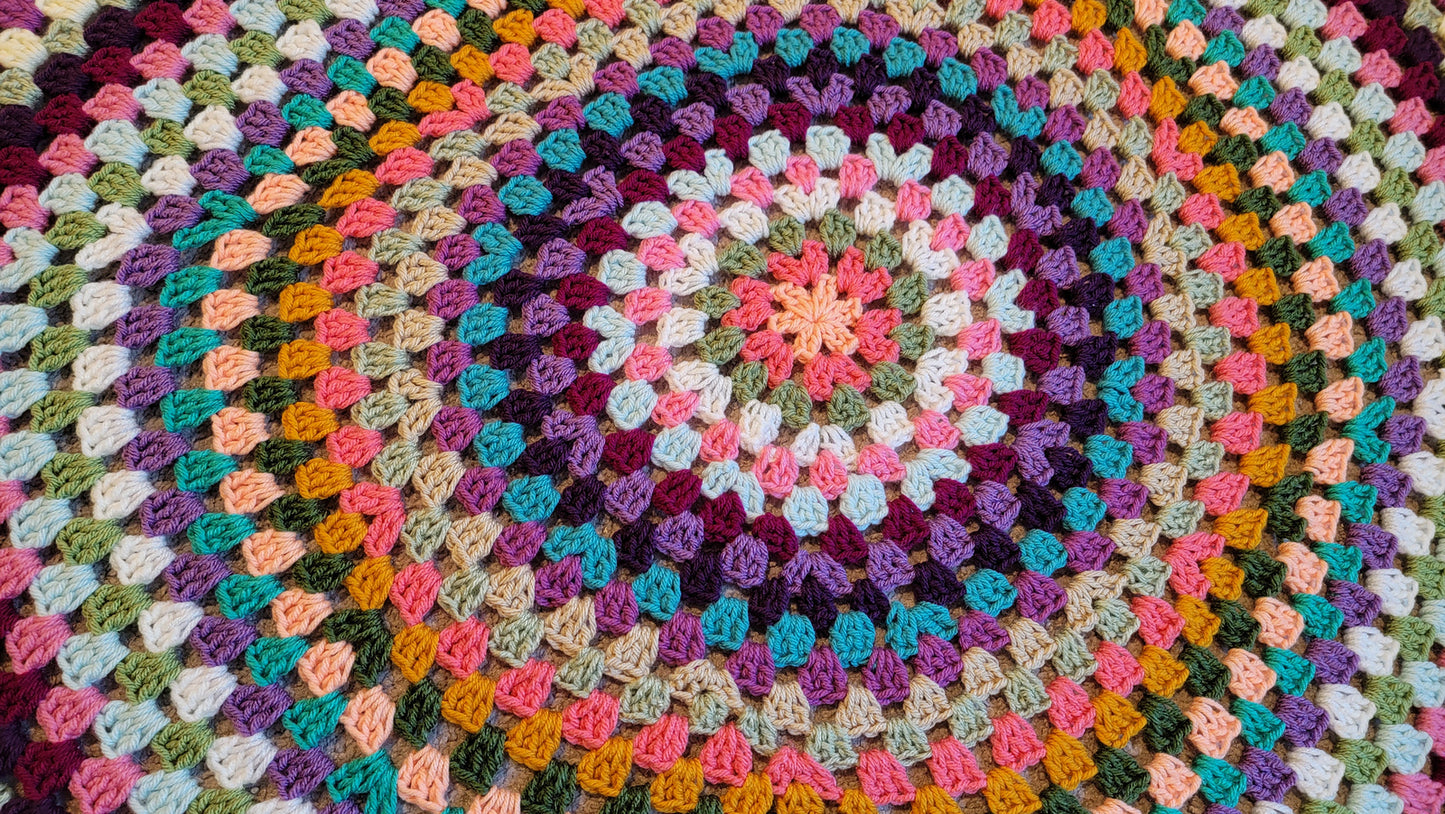 Crochet Pattern: Granny Style Circle Afghan