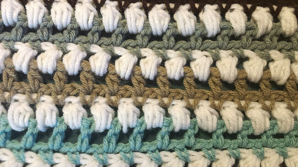 Crochet Pattern: Puffs & Stripes Afghan