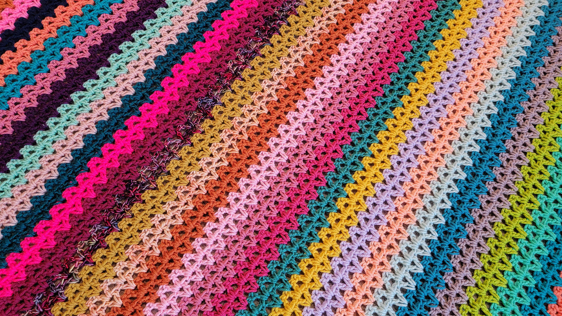 Free Crochet Pattern: Vivaciously Vibrant Crochet Afghan!