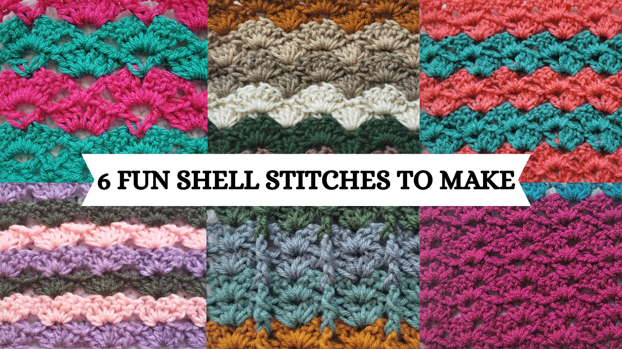 Photo Tutorial – Crochet Stitch Compilation: 6 Shell Stitches ...