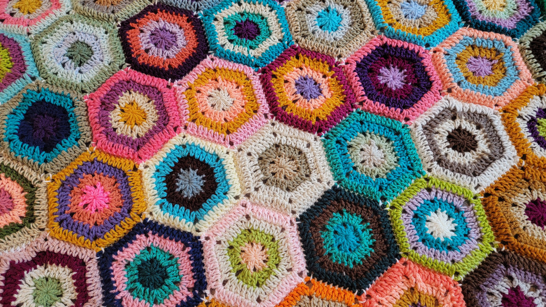 Free Crochet Pattern: Holographic Hexagon Blanket!