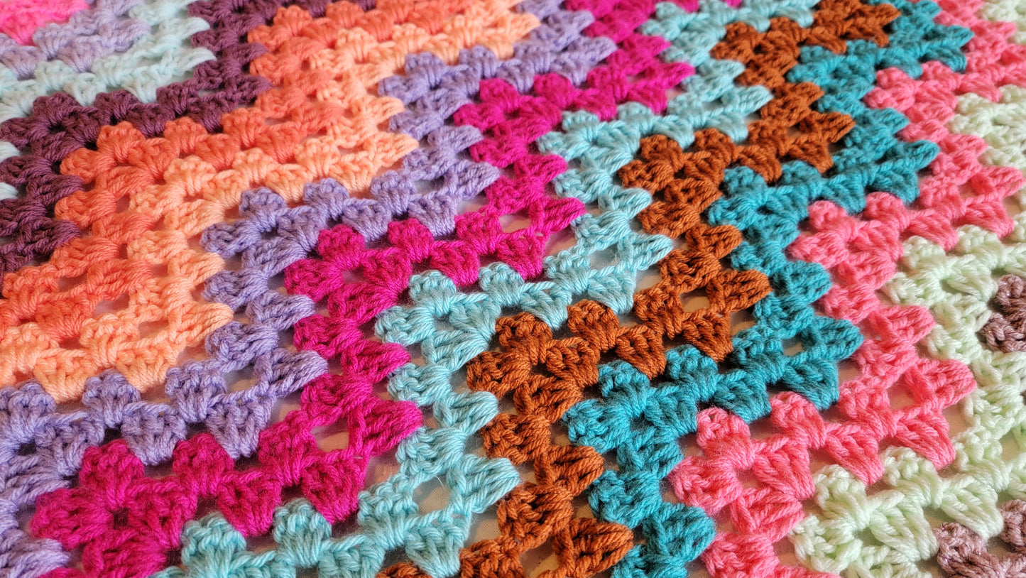 Granny Chevron Blanket - Handmade Afghans, Crocheted Afghans, Crocheted Blankets, Crochet Afghans, Crochet Blankets, Throws, Colorful, Cute