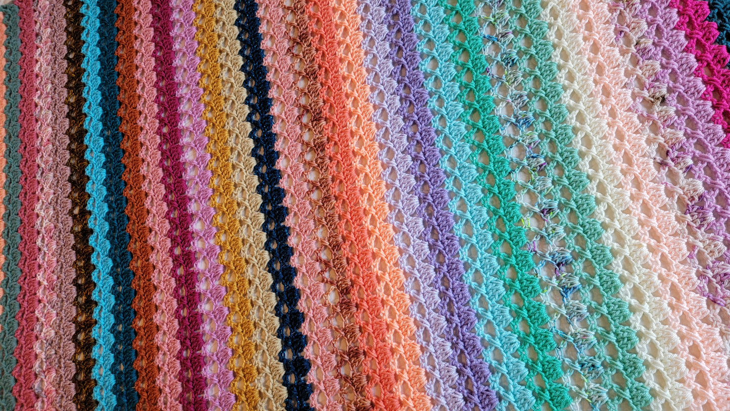 Little Sweetheart Afghan - Handmade Afghans, Crocheted Afghans, Crocheted Blankets, Crochet Afghans, Crochet Blankets,Throws,Colorful,Pretty