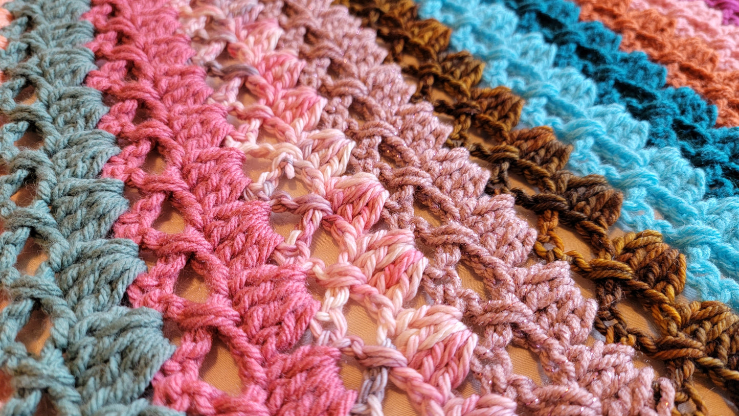 Little Sweetheart Afghan - Handmade Afghans, Crocheted Afghans, Crocheted Blankets, Crochet Afghans, Crochet Blankets,Throws,Colorful,Pretty