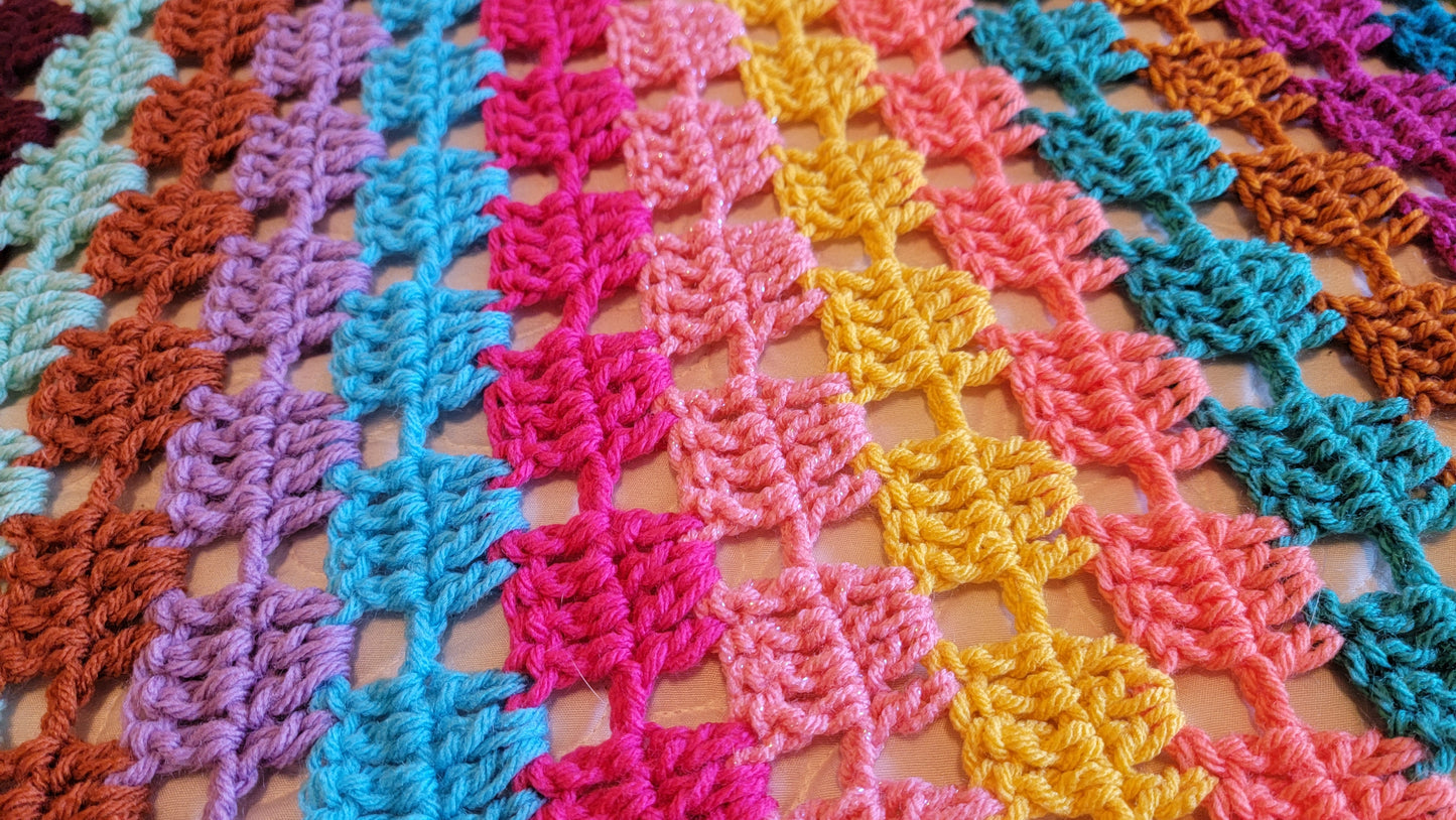 Icon Status Afghan - Handmade Afghans, Crocheted Afghans, Crocheted Blankets, Crochet Afghans, Crochet Blankets, Throws, Striped, Colorful