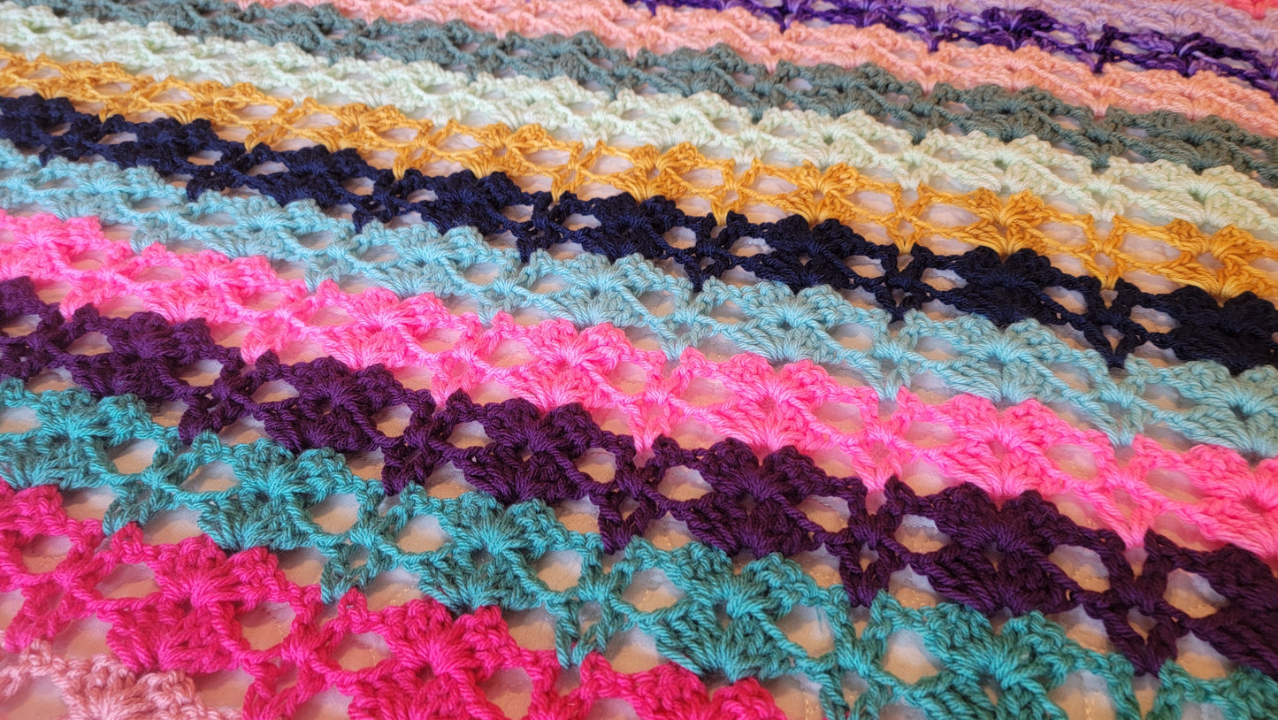 Aster Gaze Crochet Afghan - Handmade Afghans, Crocheted Afghans, Crocheted Blankets, Crochet Afghans,Crochet Blankets, Throws, Pretty, Cute