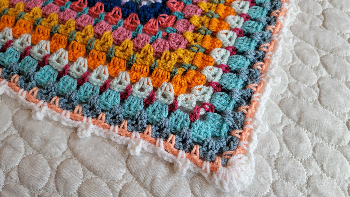 Lost In Love Afghan - Handmade Afghans, Crocheted Afghans, Crocheted Blankets, Crochet Afghans,Crochet Blankets,Throws,Squares,Colorful,Cute