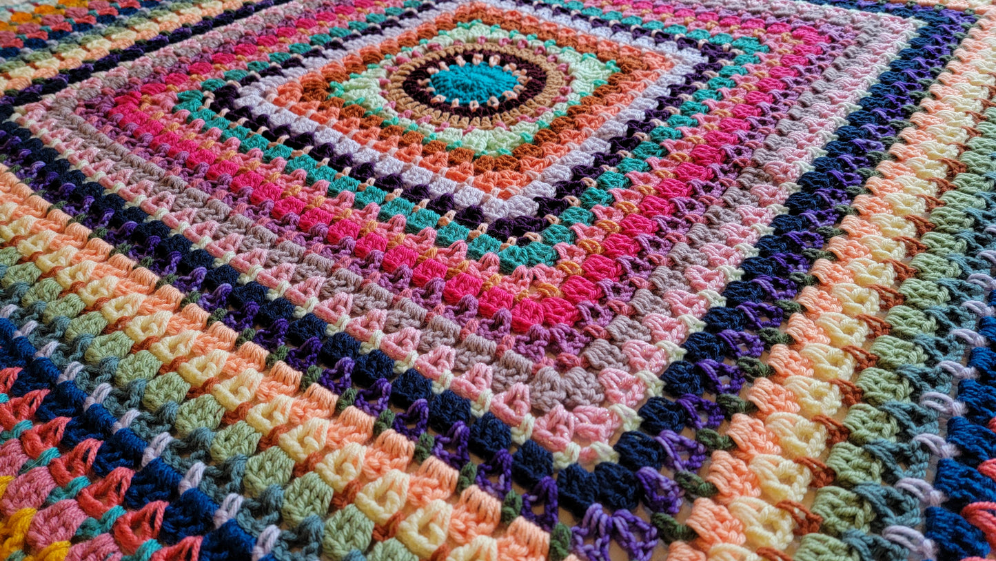 Lost In Love Afghan - Handmade Afghans, Crocheted Afghans, Crocheted Blankets, Crochet Afghans,Crochet Blankets,Throws,Squares,Colorful,Cute