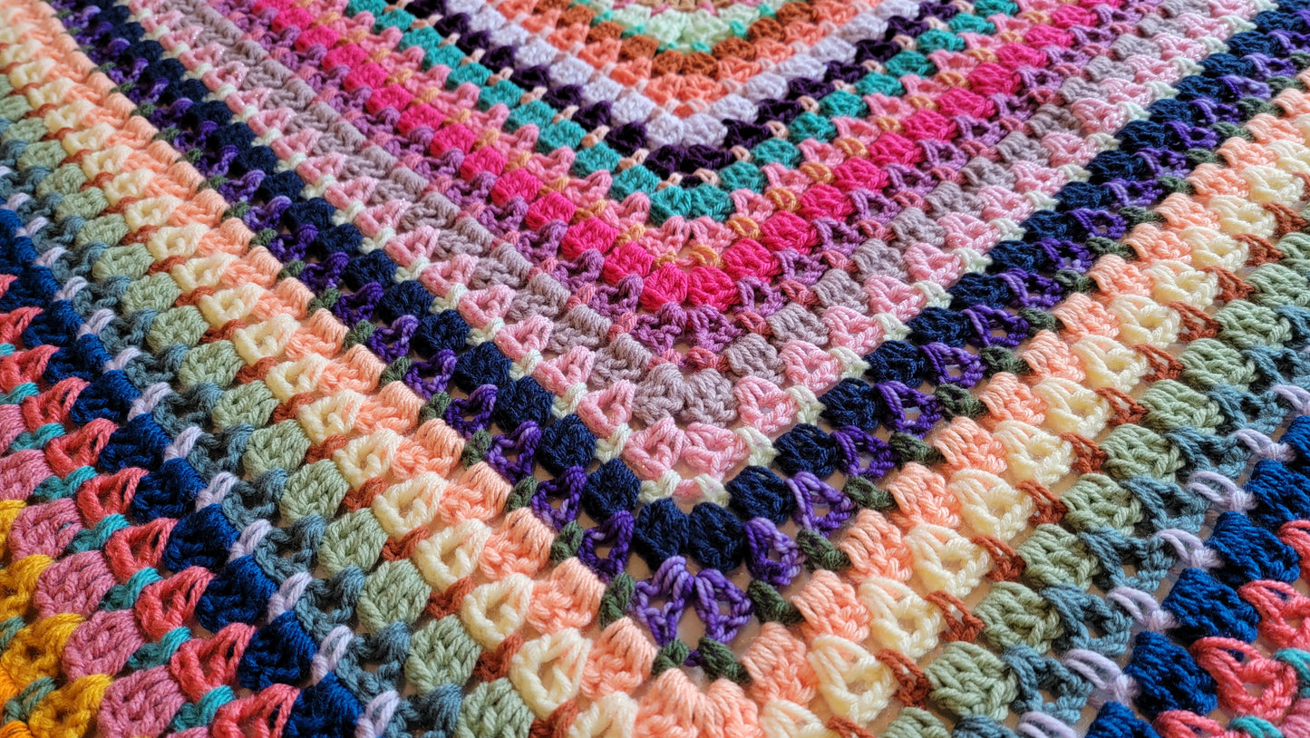 Lost In Love Afghan - Handmade Afghans, Crocheted Afghans, Crocheted Blankets, Crochet Afghans,Crochet Blankets,Throws,Squares,Colorful,Cute