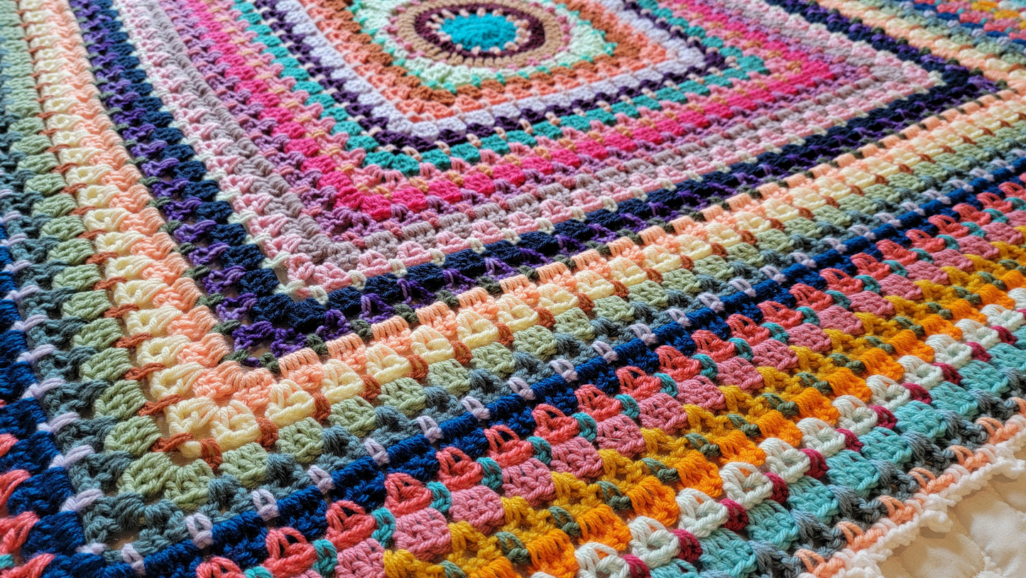 Lost In Love Afghan - Handmade Afghans, Crocheted Afghans, Crocheted Blankets, Crochet Afghans,Crochet Blankets,Throws,Squares,Colorful,Cute